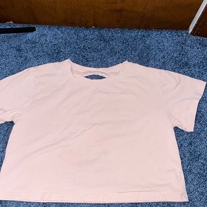 Women’s pink distressed crop top